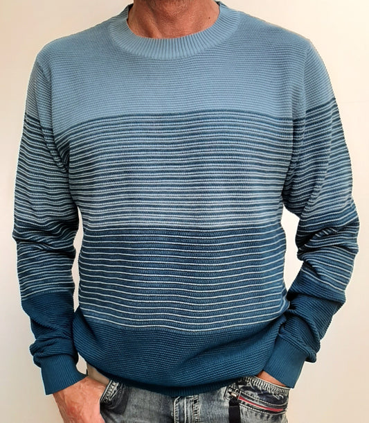 Jack & Jones  | Heren knit | Stripes crewneck | Blauw