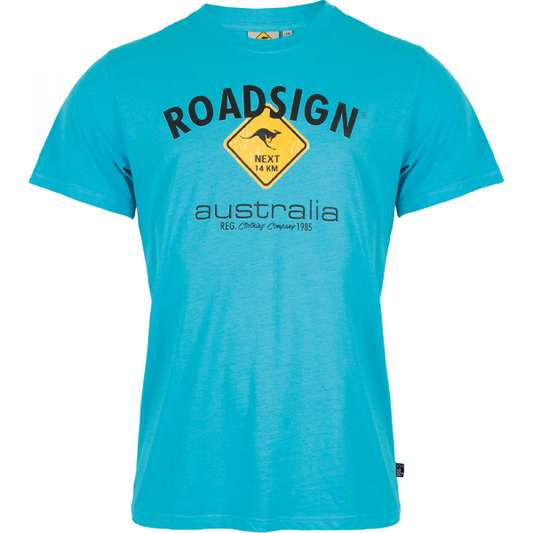 Roadsign | Heren Tee | opdruk | turkoois