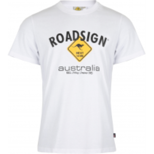 Roadsign | Heren Tee | opdruk | wit