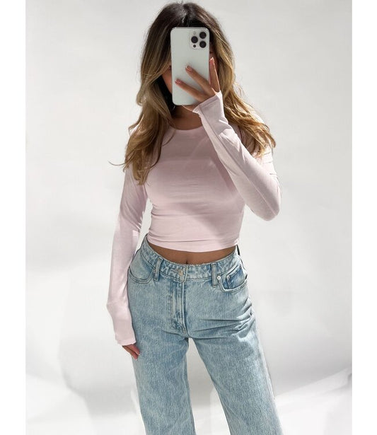 Must have  top long sleeve- Baby Pink